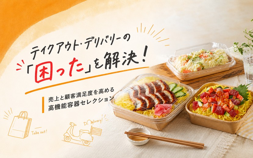 テイクアウト・デリバリーの『困った』を解決！　売上と顧客満足度を高める高機能容器セレクション