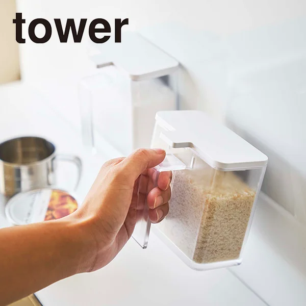 【tower】マグネット調味料ストッカー タワー (ホワイト),4817,EZA75829,4903208048170
