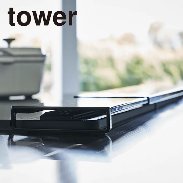【tower】伸縮排気口カバー タワー フラットタイプ (ブラック),5733,EZA75993,4903208057332