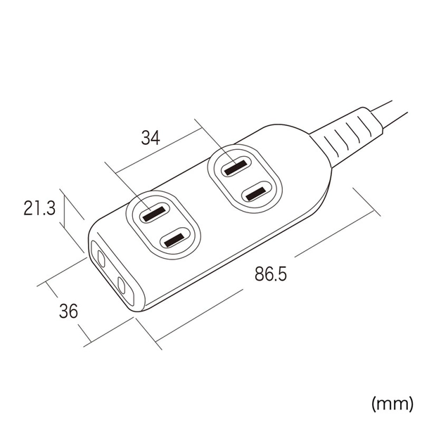 電源タップ (2P・3個口・3m) TAP-3W3N