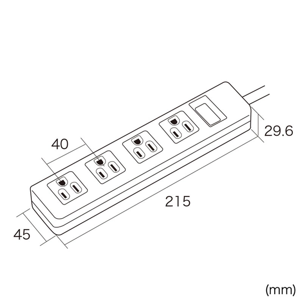 電源タップ (3P・4個口・2.5m) TAP-N3425N