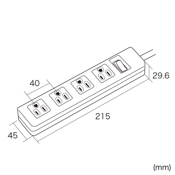 電源タップ (3P・4個口・2.5m) TAP-N3425SWN