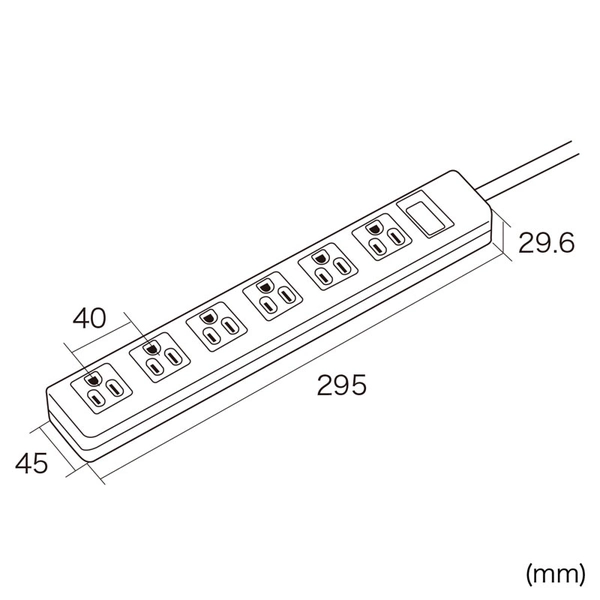 電源タップ (3P・6個口・2.5m) TAP-N3625N