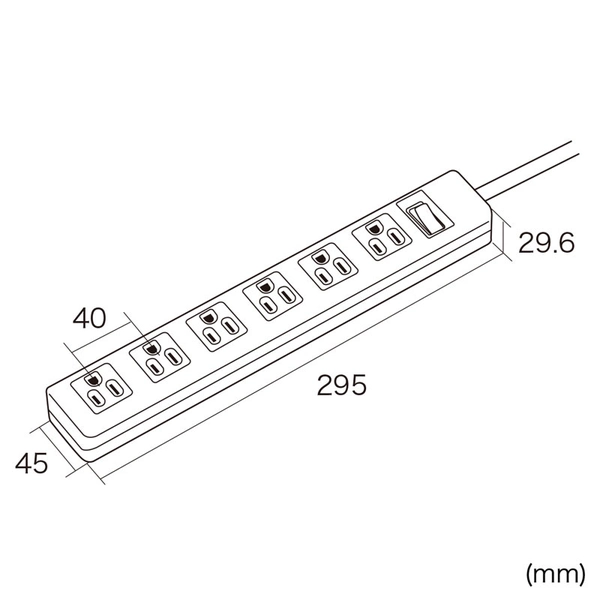 電源タップ (3P・6個口・2.5m) TAP-N3625SWN