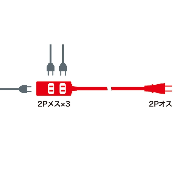 スリム電源延長コード (2P・3個口・ブラック・10m) TAP-EX34-10BKN