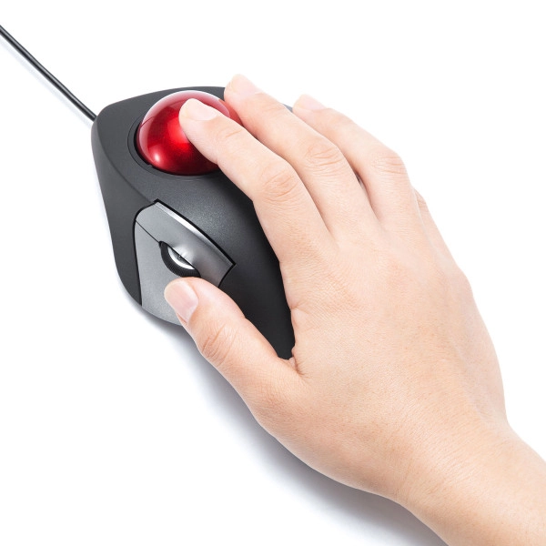 有線トラックボール(静音・5ボタン・人差し指/中指操作タイプ) MA-TB181BK