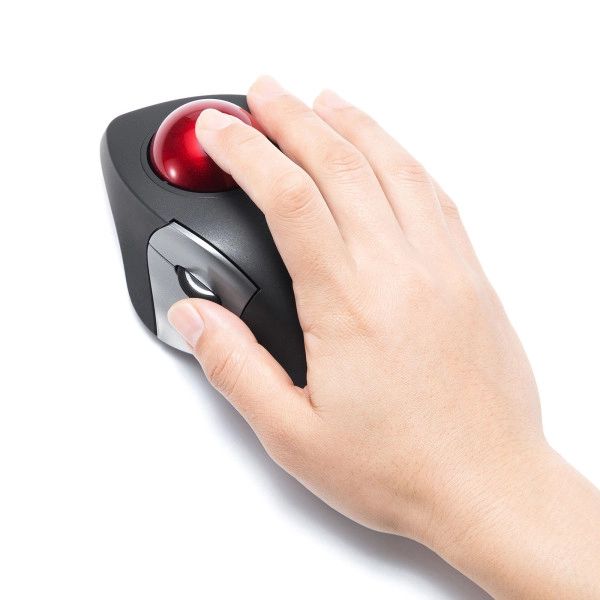 ワイヤレストラックボール(静音・5ボタン・人差し指/中指操作タイプ) MA-WTB182BK