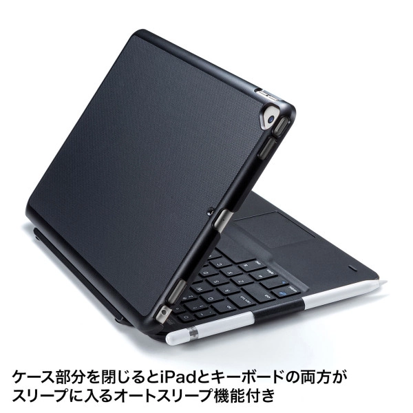 10.2インチiPad専用ケース付きキーボード タッチパッド内蔵 SKB-BTIPAD2BK