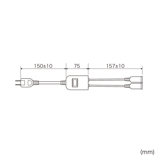 一括集中スイッチ付き電源延長コード ブラック TAP-EX2SWBK