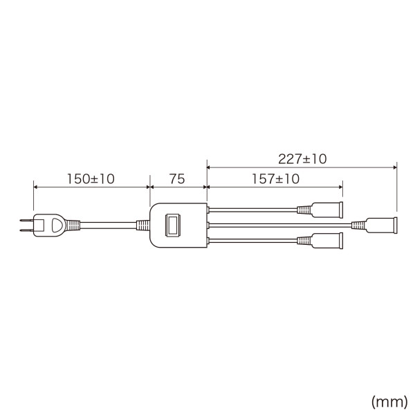 一括集中スイッチ付き電源延長コード ブラック TAP-EX3SWBK
