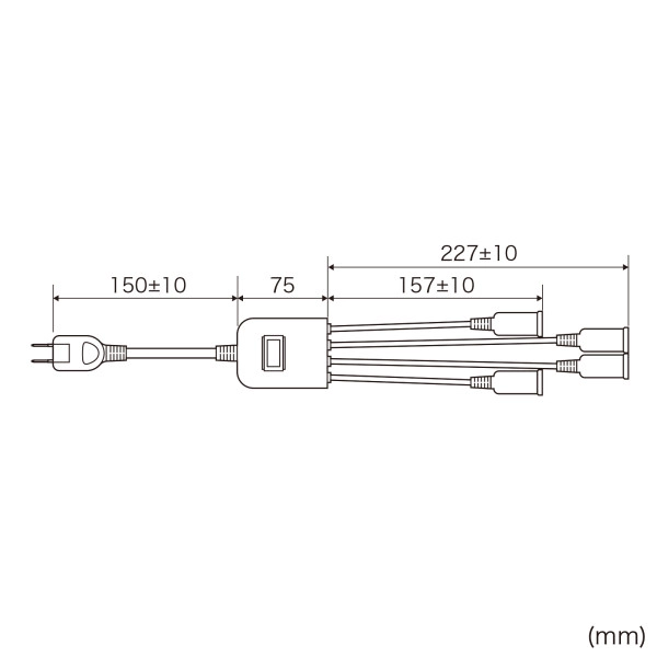 一括集中スイッチ付き電源延長コード ホワイト TAP-EX4SWW