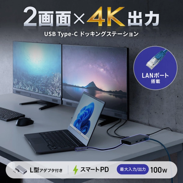 USB Type-C ドッキングステーション USB-DKM8S