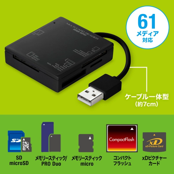 USB2.0 カードリーダー ADR-ML15BKN
