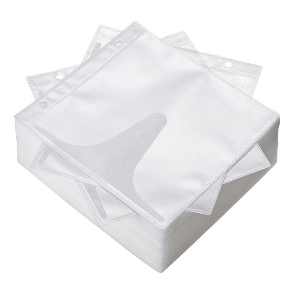 DVD・CD不織布ケース（リング穴付き・100枚入り・ホワイト） FCD-FR100WN