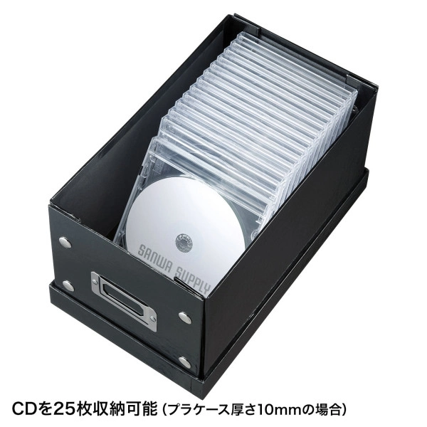 組み立て式CD BOX（ブラック・W165mm） FCD-MT3BKN