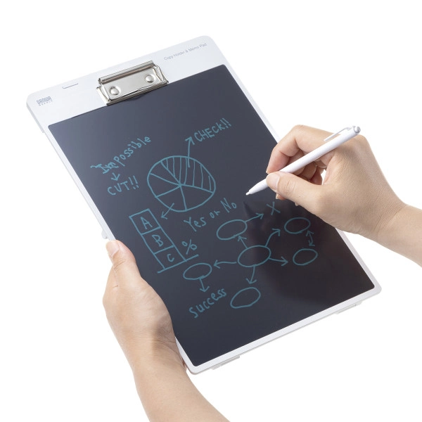 クリップ付き電子メモパッド(ホワイト) DH-320W