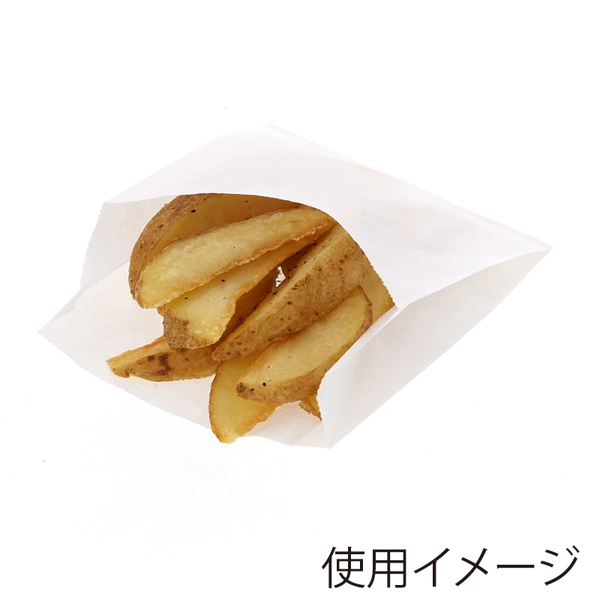 【HEIKO】NF(ノンフッ素)耐油ポテト袋 白無地 100枚×40 (4000枚)