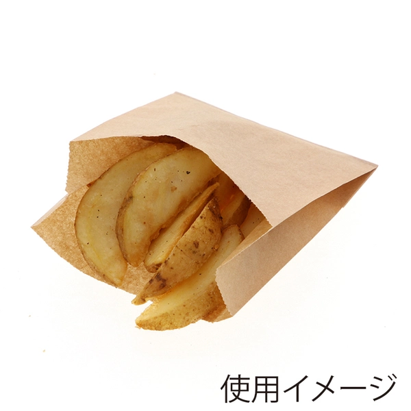 【HEIKO】NF(ノンフッ素)耐油ポテト袋 未晒無地 100枚×40 (4000枚)