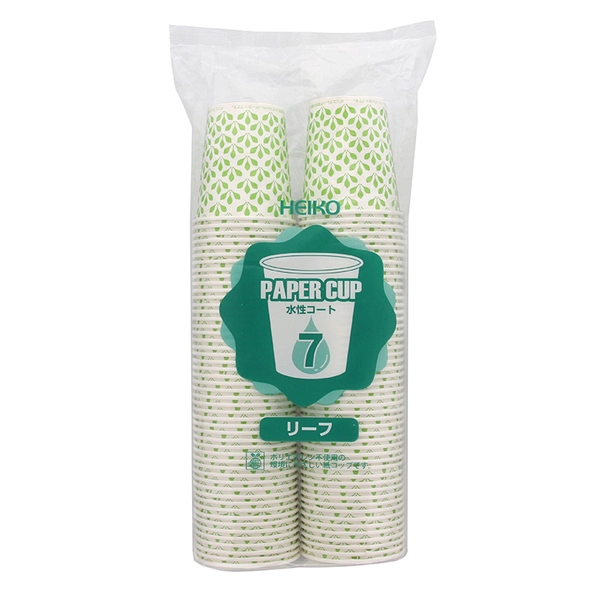 【HEIKO】紙コップ(ペーパーカップ) 水性コート エコノミータイプ 7オンス 口径73mm リーフ 100個