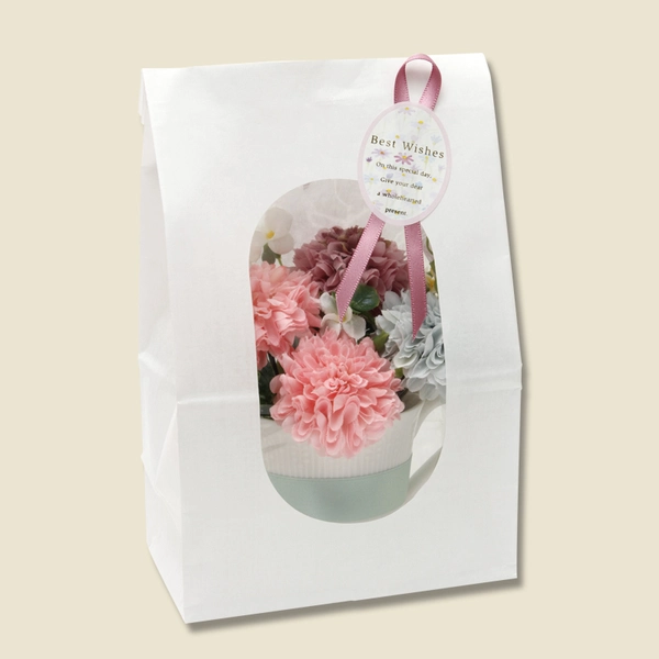 【HEIKO】紙袋 窓付袋(内側ラミネート) No.4 白無地 50枚×40 (2000枚)