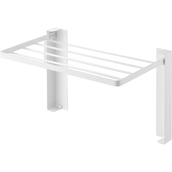 【tower】使いやすい高さに開くマグネット洗濯機横折り畳み棚 タワー ホワイト