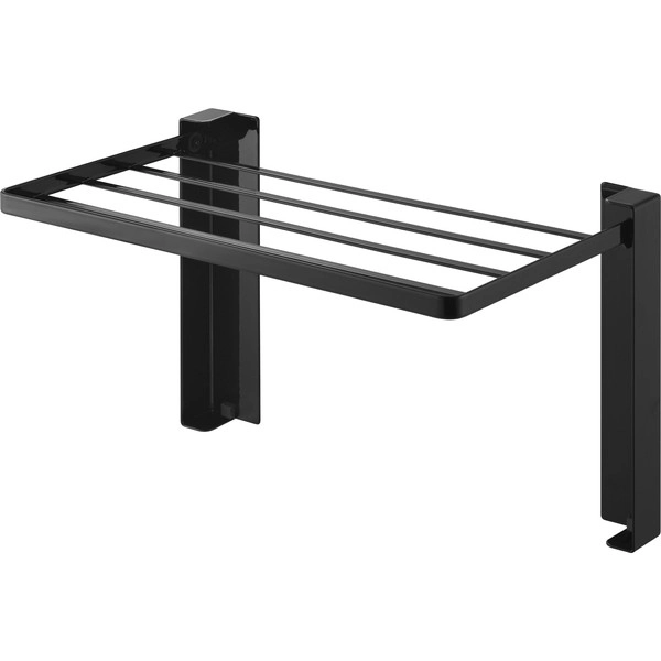 【tower】使いやすい高さに開くマグネット洗濯機横折り畳み棚 タワー ブラック