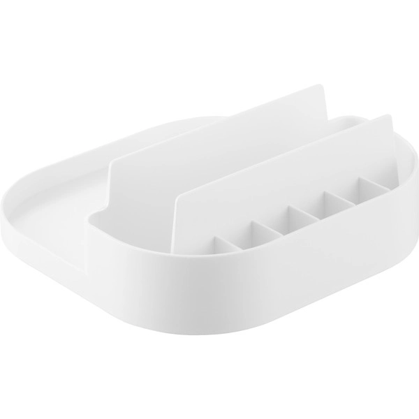 【Plate】回転式仕切り付き収納トレー プレート ホワイト