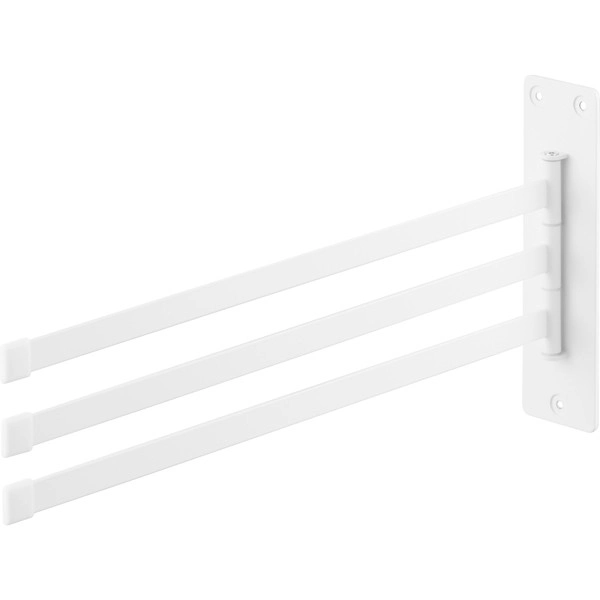 【tower】ウォールタオルハンガー タワー 3連 石こうボード壁対応 ホワイト