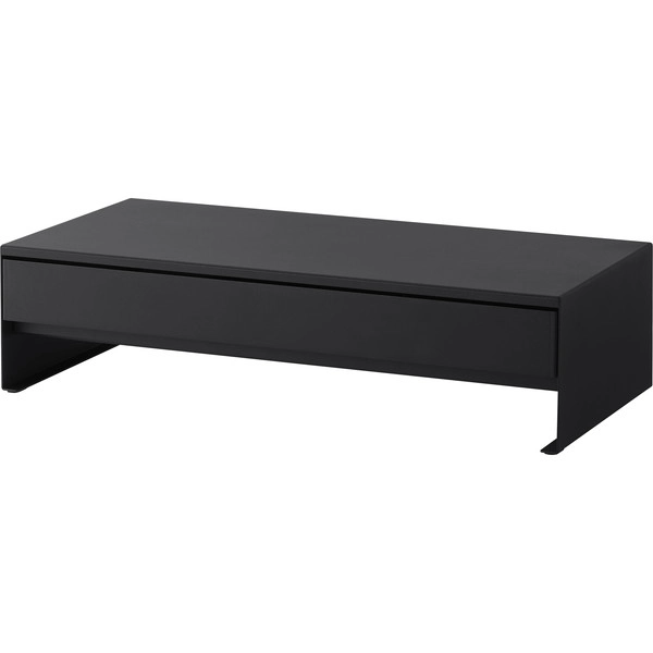 【tower】ゲームコントローラーも入る引き出し付きモニター台 タワー ブラック