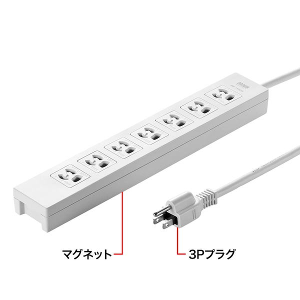 電源タップ (3P・7個口・3m) TAP-F37-3