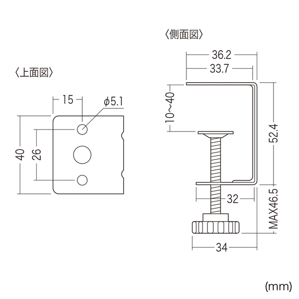 デスククランプ TAP-F37CLAMP