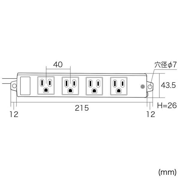 工事物件雷ガードタップ (3P・4個口・3m) TAP-K4NSP-3