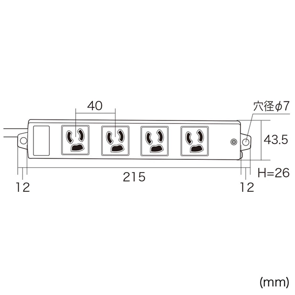 工事物件雷ガードタップ (3P・4個口・3m) TAP-K4SP-3