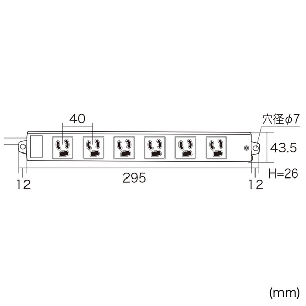 工事物件雷ガードタップ (3P・6個口・3m) TAP-K6SP-3