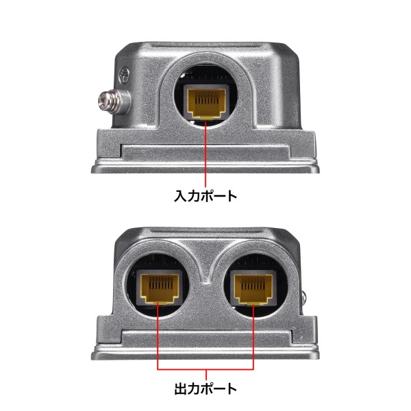 PoEエクステンダー(防水対応・2分配出力) LAN-EXPOE3