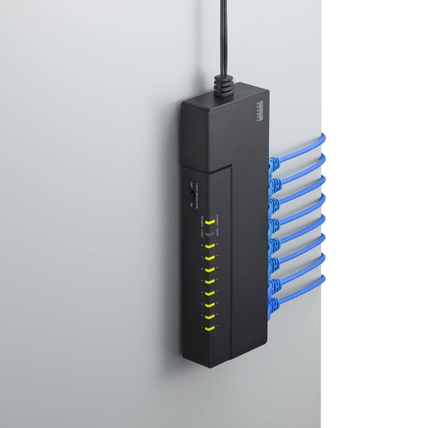 ギガビット対応 タップ型スイッチングハブ(8ポート・マグネット付き) LAN-GIGAT803BK