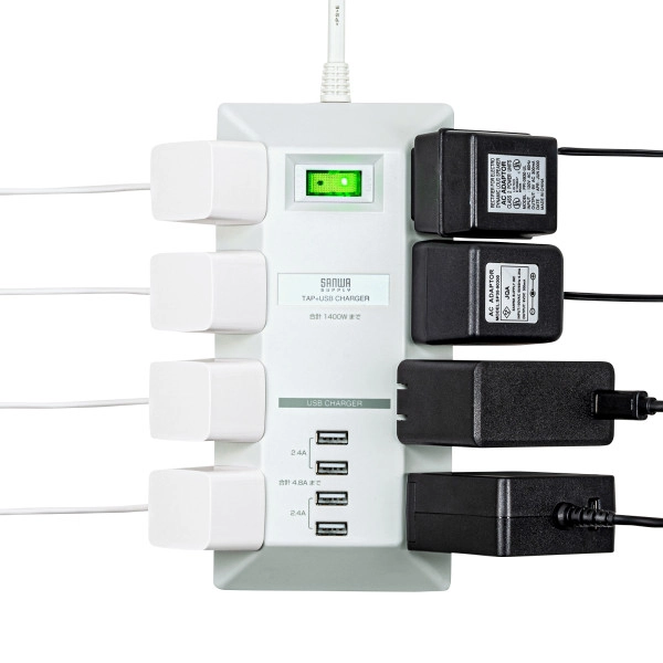 USBジュウデンポートツキタップ ヒラガタ TAP-B109U-3WN