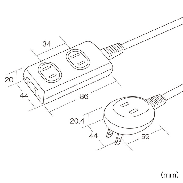 プラス1個口便利タップ TAP-B9-7N
