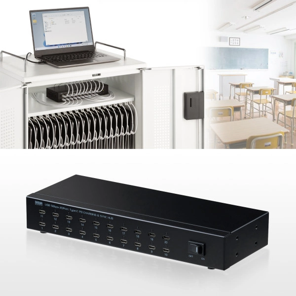 USB 5Gbps Type-C 20ポートハブ USB-5TCPS20