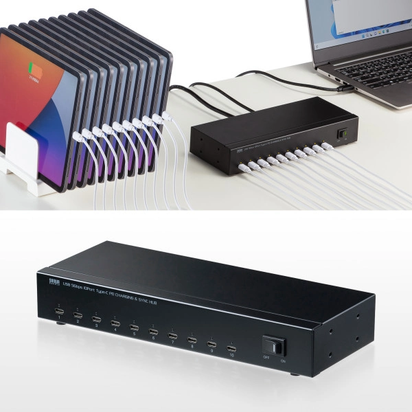 USB 5Gbps Type-C 10ポートハブ USB-5TCPS10