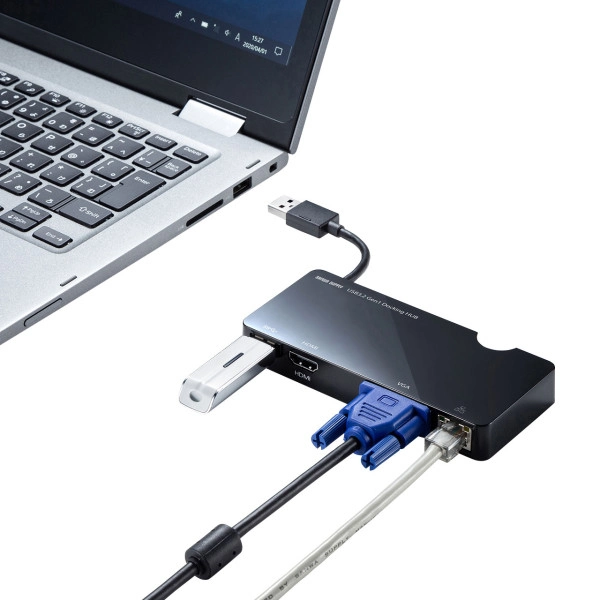 モバイルドッキングステーション（USB3.2 Gen1・HDMI・VGA・LAN） USB-3H131BK