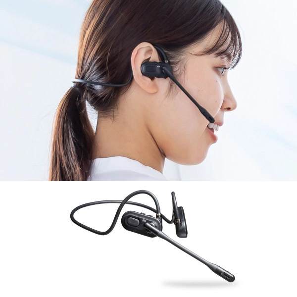 超軽量Bluetoothオープンイヤーヘッドセット MM-BTSH71BK