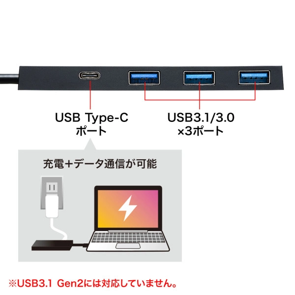 USB Type C ハブ USB-3TCH8BK