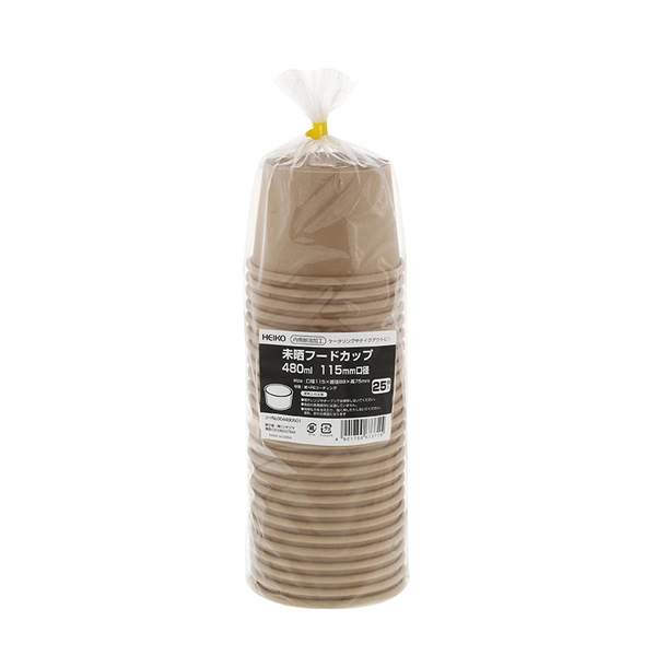 【HEIKO】食品容器 未晒フードカップ 中型 480ml 口径115mm 25個×20 (500個)