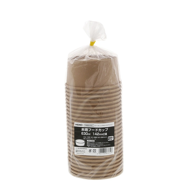 【HEIKO】食品容器 未晒フードカップ 中型 630ml 口径142mm 25個