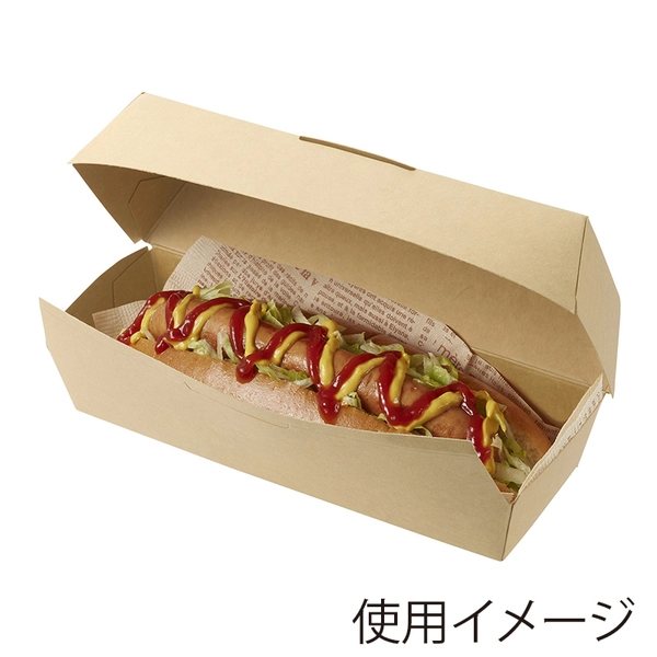 【HEIKO】食品容器 クラフトフードパック ホットドッグ 50枚×6 (300枚)
