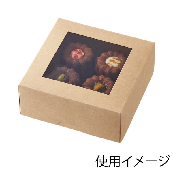 【HEIKO】窓付きランチボックス 13-13 未晒無地 10枚×40 (400個)