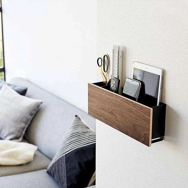 【RIN】石こうボード壁対応 タブレット&リモコンホルダー リン (ブラウン)