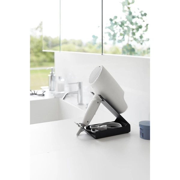 【tower】収納付きドライヤー&ヘアーアイロンスタンド タワー ブラック