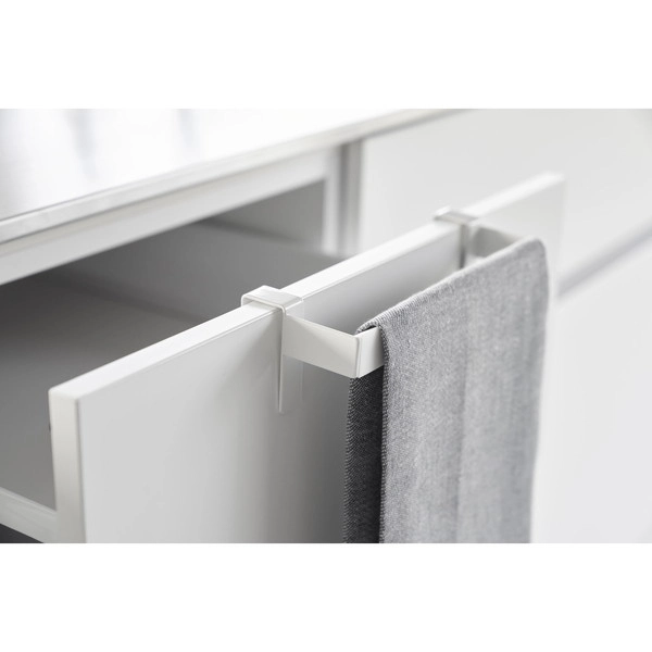 【Plate】滑り落ち防止キッチンタオルハンガーバー プレート ホワイト